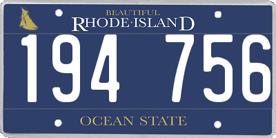 RI license plate 194756