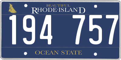 RI license plate 194757