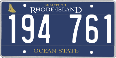 RI license plate 194761