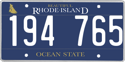 RI license plate 194765