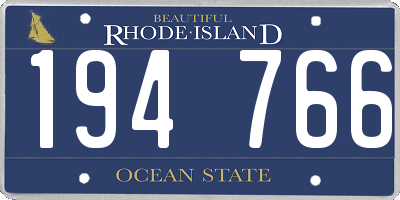 RI license plate 194766