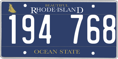 RI license plate 194768