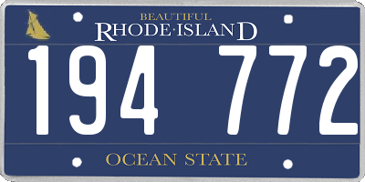 RI license plate 194772