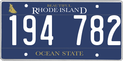 RI license plate 194782