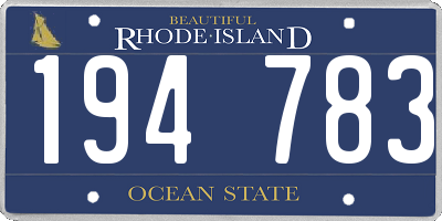 RI license plate 194783