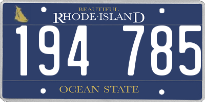 RI license plate 194785