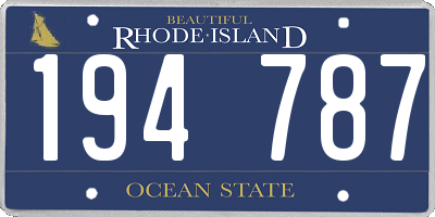 RI license plate 194787