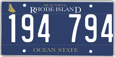 RI license plate 194794
