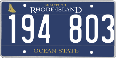 RI license plate 194803