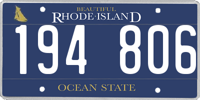 RI license plate 194806