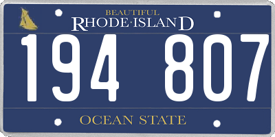 RI license plate 194807