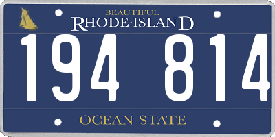 RI license plate 194814