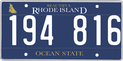 RI license plate 194816