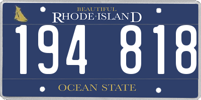 RI license plate 194818