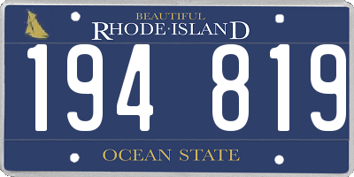 RI license plate 194819