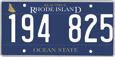 RI license plate 194825