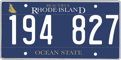 RI license plate 194827