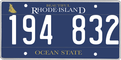 RI license plate 194832