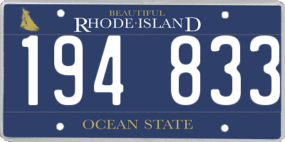 RI license plate 194833