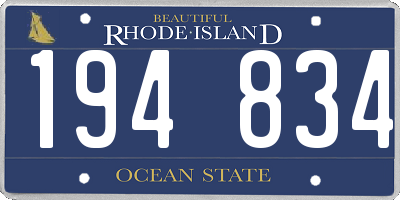 RI license plate 194834
