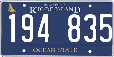 RI license plate 194835
