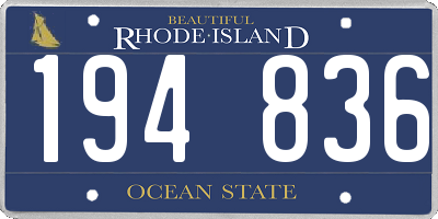 RI license plate 194836