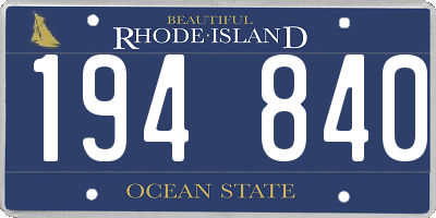 RI license plate 194840