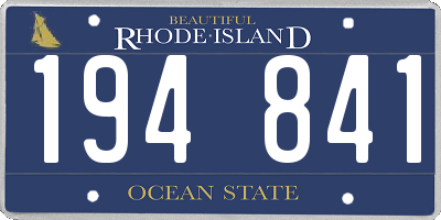 RI license plate 194841