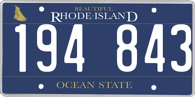 RI license plate 194843