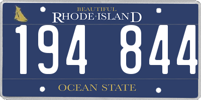 RI license plate 194844