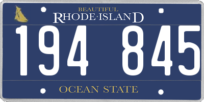 RI license plate 194845