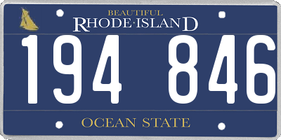 RI license plate 194846
