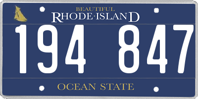 RI license plate 194847