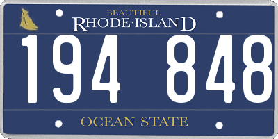 RI license plate 194848