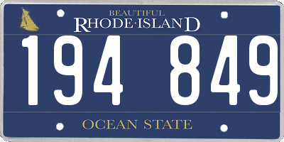 RI license plate 194849