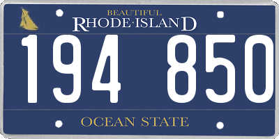 RI license plate 194850