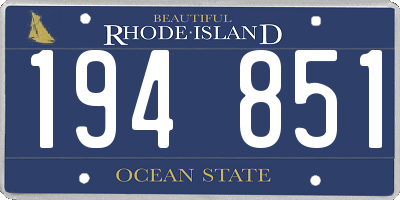 RI license plate 194851