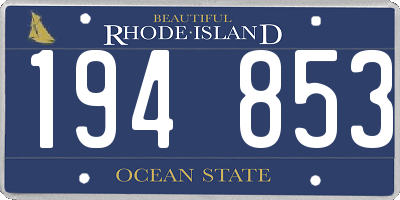 RI license plate 194853