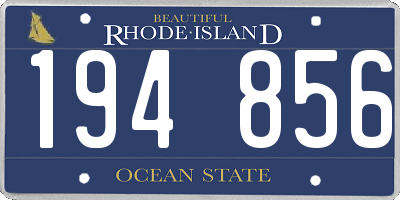 RI license plate 194856