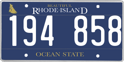 RI license plate 194858