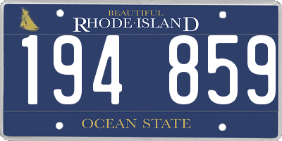 RI license plate 194859