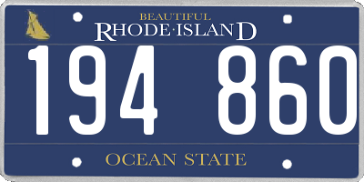 RI license plate 194860