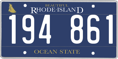 RI license plate 194861