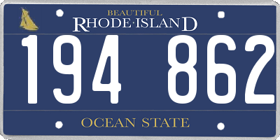 RI license plate 194862