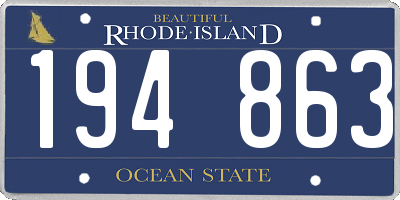 RI license plate 194863