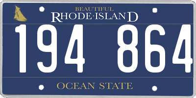 RI license plate 194864