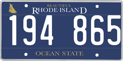 RI license plate 194865