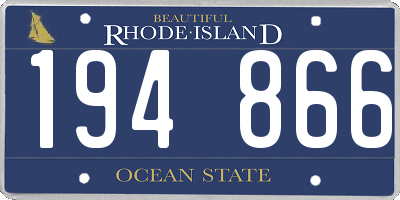 RI license plate 194866