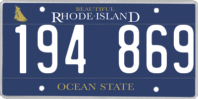 RI license plate 194869