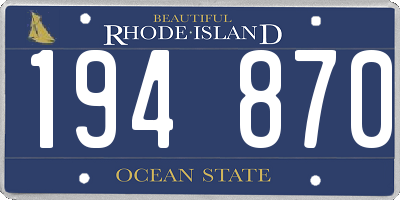 RI license plate 194870